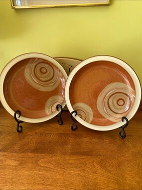 2 Retired Denby England Fire Chilli Lunch Plates 8 7/8"